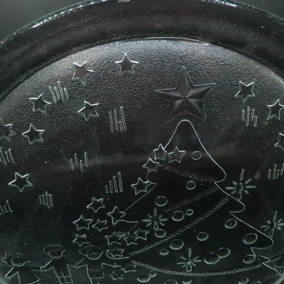 Duralex Christmas Tree Teddy Bear Presents Glass Platter 13" #3480 France - Picture 8 of 11